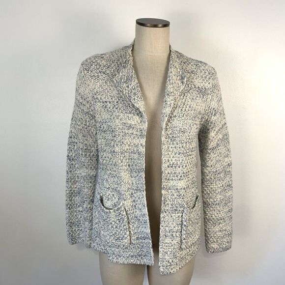 Orvis Womens Open Front Sweater Jacket Blazer Size Medium Cotton Chunky Cardigan - Picture 1 of 10